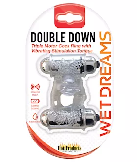 Wet Dreams Double Down Vibrating Cockring W/bullet