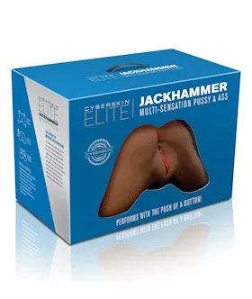 Cyberskin Elite Jackhammer Pussy & Ass - Dark