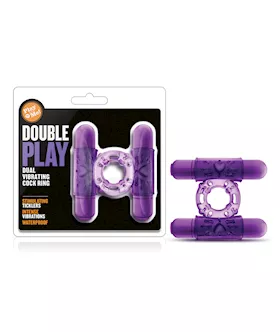 Blush Play With Me Double Play Dual Vibrating Cockring - Purple
