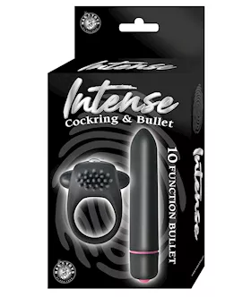 Intense Cockring & Bullet - Black