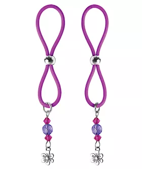 Bijoux De Nip Nipple Halos Flower Charm - Purple