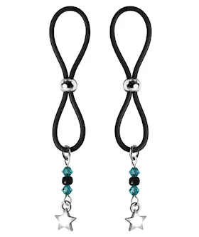 Bijoux De Nip Nipple Halos Star Charm - Turquoise/black