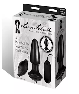 Lux Fetish 4" Inflatable Vibrating Butt Plug