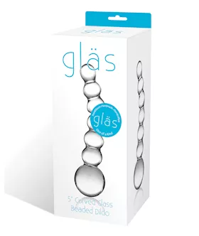 Glas 5" Curved Glass Beaded Dildo
