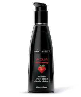 Wicked Sensual Care Aqua Water Based Lubricant - 4 Oz Strawberry
