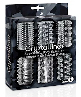 The 9's Crystalline Tpr Cock Sleeve 6 Pack - Clear