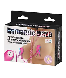 Pretty Love Romantic Wave Electro Shock Vibrating Nipple Clamps - Rose