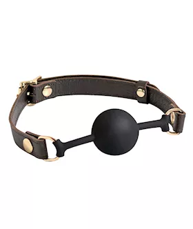 Spartacus Silicone Ball Gag - Brown Leather Strap 43mm Ball