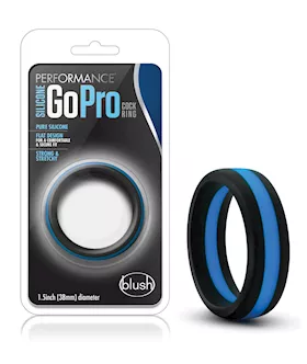 Blush Performance Silicone Go Pro Cock Ring - Black/blue