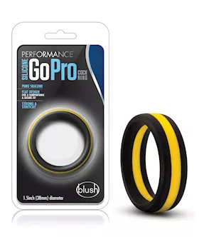 Blush Performance Silicone Go Pro Cock Ring - Black/gold