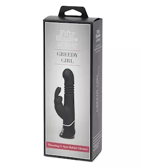 Fifty Shades Of Grey Greedy Girl Rechargeable Thrusting G Spot Rabbit Vibrator - Black