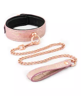 Spartacus Micro Fiber Collar & Leash W/leather Lining - Pink
