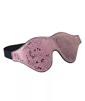 Spartacus Blindfold W/leather - Pink Snakeskin Micro Fiber