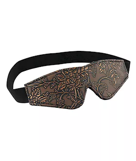 Spartacus Faux Fur Lining Blindfold - Brown Floral Print