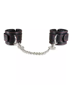Sultra Lambskin Handcuffs W/5 1/2" Chain - Black