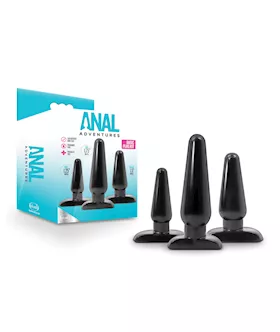 Blush Anal Adventures Basic Plug Kit - Black