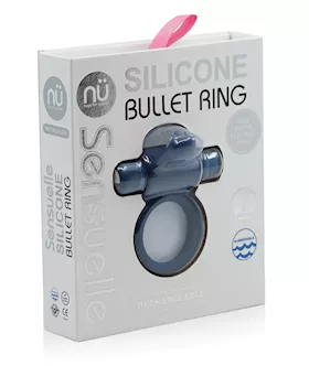 Nu Sensuelle Rev Silicone 7 Function Silicone Bullet Ring W/flutter Tip  - Navy