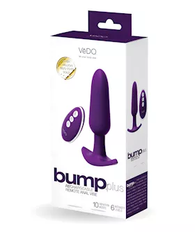 Vedo Bump Plus Rechargeable Remote Control Anal Vibe - Deep Purple