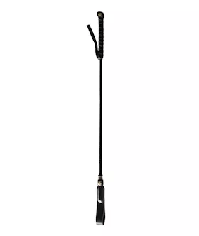 Rouge Long Riding Crop Slim Tip - Black