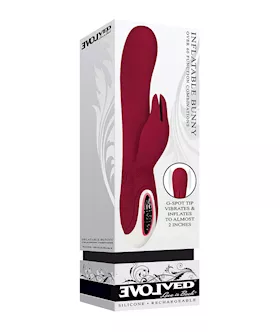 Evolved Inflatable Bunny Dual Stim Rechargeable - Burgundy