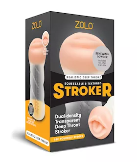 Zolo Realistic Deep Throat Dual Density Transparent Stroker