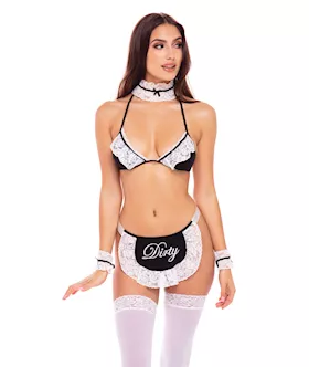 Rene Rofe 6pc At Your Service Maid Black O/s