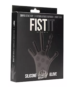 Shots Fistit Silicone Stimulation Glove - Black