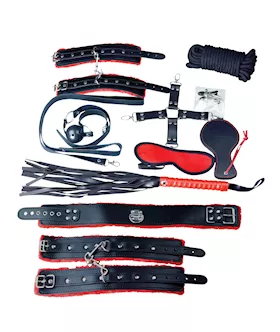 Plesur Deluxe Bondage Kit - Black/red