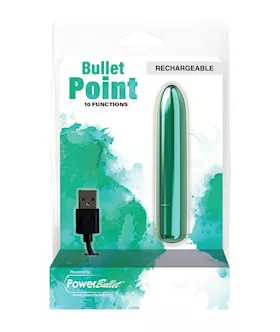 Bullet Point Rechargeable Bullet - 10 Functions Teal