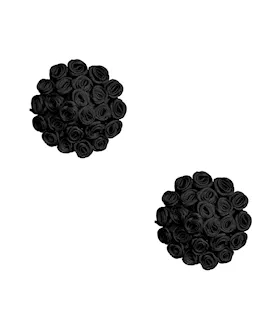 Neva Nude Burlesque Nightfall Roses Reusable Silicone Pasties - Black O/s