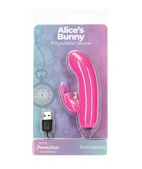 Alice's Bunny Rechargeable Bullet W/rabbit Sleeve - 10 Functions Pink