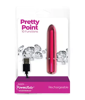Pretty Point Rechargeable Bullet - 10 Functions Pink