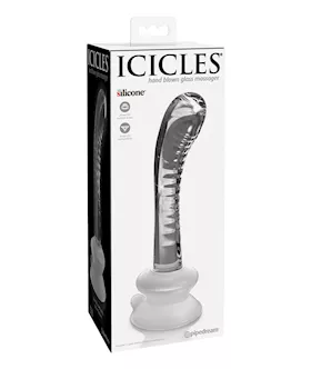 Icicles No. 88 Hand Blown Glass G-spot Massager W/suction Cup -  Clear