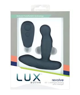 Lux Active Revolve 4.5" Rotating & Vibrating Anal Massager - Dark Blue