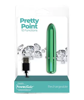 Pretty Point Rechargeable Bullet - 10 Functions Teal