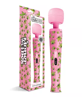 Stoner Vibes Wacky Weed Wand Massager - Pink Kush