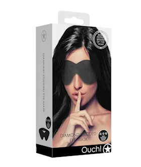Shots Ouch Diamond Studded Eye Mask - Black