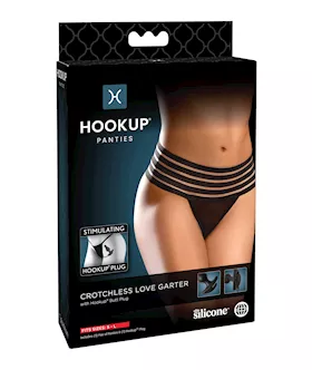Hookup Panties Crotchless Love Garter Black S-l