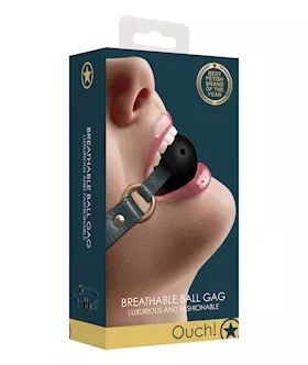 Shots Ouch Halo Breathable Ball Gag - Green
