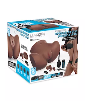 Luvdollz Remote Control Rechargeable Spread Eagle Pussy & Ass W/douche - Mocha