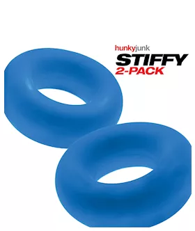 Hunky Junk Stiffy 2 Pack Cockrings - Teal Ice
