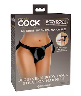 King Cock Elite Beginner's Body Dock Strap On Harness - Black
