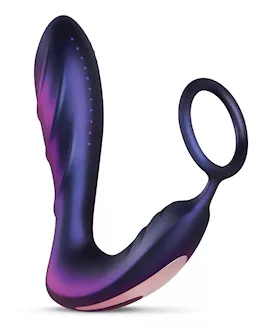 Hueman Black Hole Anal Vibrator W/cock Ring - Purple
