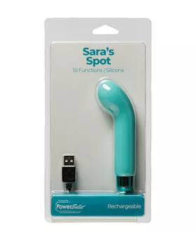 Sara's Spot Rechargeable Bullet W/g Spot Sleeve - 10 Functions Teal