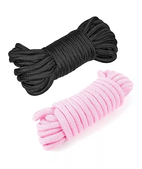 Plesur Cotton Shibari Bondage Rope 2 Pack - Black/pink