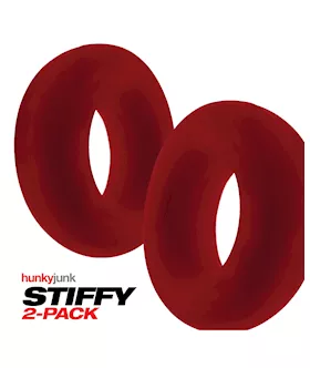 Hunky Junk Stiffy 2 Pack Cockrings - Cherry Ice