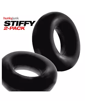 Hunky Junk Stiffy 2 Pack Cockrings - Tar Ice