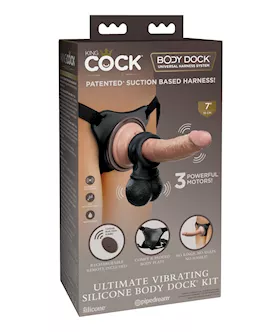 King Cock Elite Ultimate Vibrating Silicone Body Dock Kit W/remote