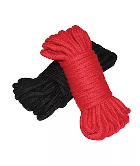 Plesur Cotton Shibari Bondage Rope 2 Pack - Black/red