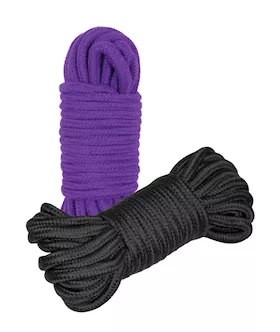 Plesur Cotton Shibari Bondage Rope 2 Pack - Black/purple